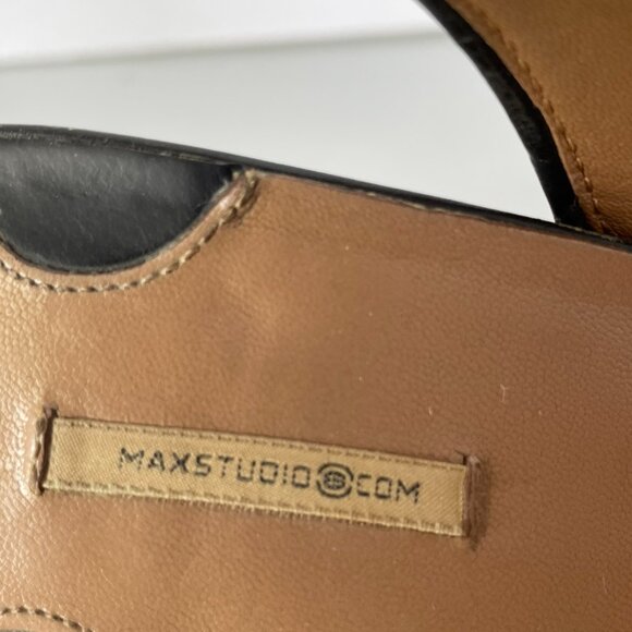 Max Studio Xalt Black Slingback Open Toe Heels - Picture 7 of 11